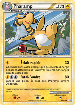 Carte Pokémon Rare Pharamp 14/123 de la série HeartGold SoulSilver