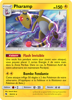 Carte Pokémon Pharamp 78/214 de la série Tonnerre Perdu en vente au meilleur prix