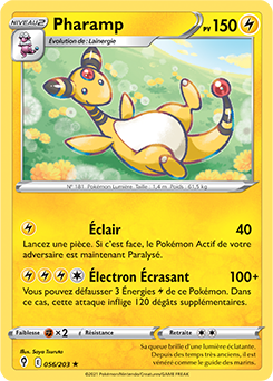 Carte Pokémon Rare Pharamp 56/203 de la série Évolution Céleste