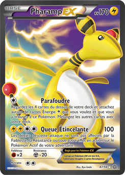 Carte Pokémon Pharamp EX 87/98 de la série Origines Antiques en vente au meilleur prix