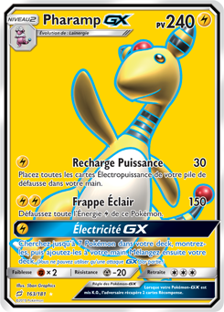 Carte Pokémon Pharamp GX 163/181 de la série Duo de Choc en vente au meilleur prix