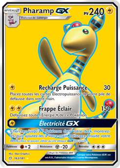 Carte Pokémon Pokémon Full Art Pharamp GX 163/181 de la série Duo de Choc