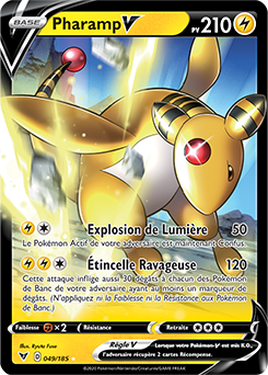 Carte Pokémon Pharamp V 049/185 de la série Voltage Éclatant en vente au meilleur prix