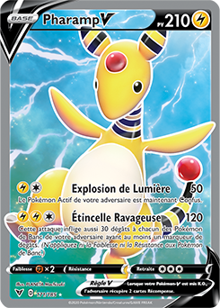 Carte Pokémon Full Art V Pharamp V 171/185 de la série Voltage Éclatant