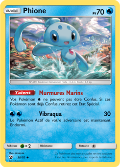 Carte Pokémon Peu commune Phione 30/70 de la série Majesté des Dragons
