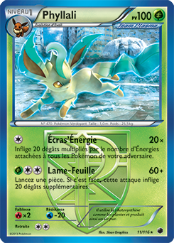 Carte Pokémon Rare Phyllali 11/116 de la série Glaciation Plasma