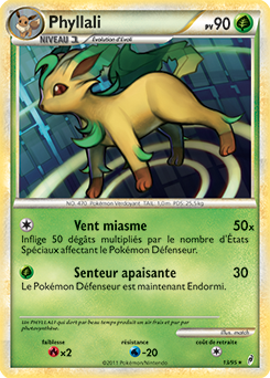Carte Pokémon Holographique Rare Phyllali 13/95 de la série Appel des Légendes