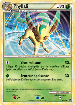 Carte Pokémon Rare Phyllali 17/90 de la série Indomptable
