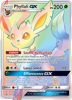 Carte Pokémon Phyllali GX 157/156 de la série Ultra Prisme en vente au meilleur prix