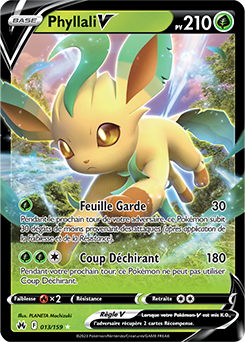 Carte Pokémon Ultra rare V Phyllali V 013/159 de la série Zénith Suprême