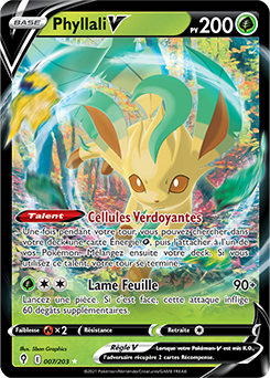 Carte Pokémon Phyllali V 7/203 de la série Évolution Céleste en vente au meilleur prix