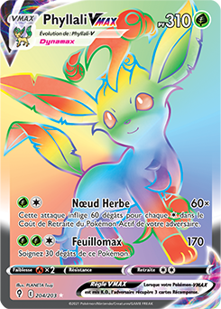Carte Pokémon Phyllali VMAX 204/203 de la série Évolution Céleste en vente au meilleur prix