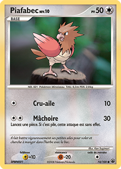 Carte Pokémon Piafabec 74/100 de la série Aube Majestueuse en vente au meilleur prix