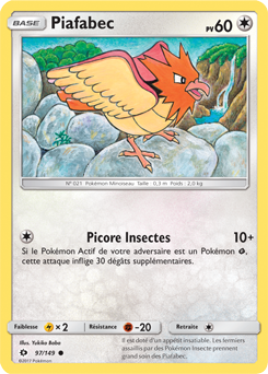 Carte Pokémon Piafabec 97/149 de la série Soleil & Lune en vente au meilleur prix
