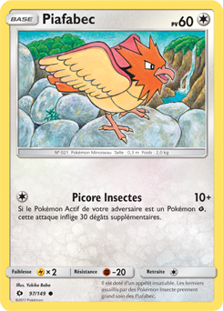 Carte Pokémon Commune Piafabec 97/149 de la série Soleil & Lune