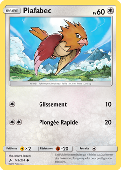 Carte Pokémon Piafabec 145/214 de la série Alliance Infallible en vente au meilleur prix