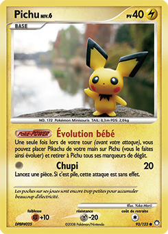 Carte Pokémon Commune Pichu 93/123 de la série Trésors Mystérieux