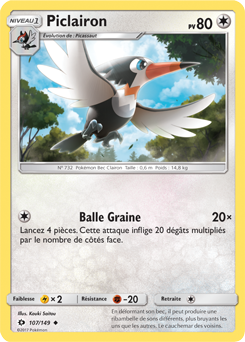 Carte Pokémon Piclairon 107/149 de la série Soleil & Lune en vente au meilleur prix