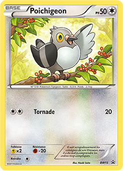 Carte Pokémon Promo Pidove BW15 de la série Promos Noir & Blanc