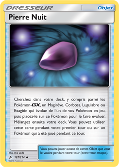 Carte Pokémon Pierre Nuit 167/214 de la série Alliance Infallible en vente au meilleur prix