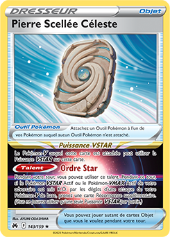 Carte Pokémon Holographique rare Pierre Scellée Céleste 143/159 de la série Zénith Suprême
