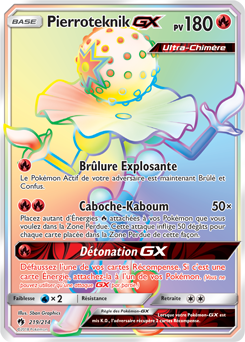 Carte Pokémon Pierroteknik GX 219/214 de la série Tonnerre Perdu en vente au meilleur prix
