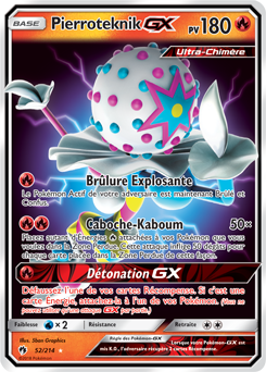 Carte Pokémon Pokémon GX Pierroteknik GX 52/214 de la série Tonnerre Perdu
