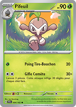 Carte Pokémon Pifeuil 4/162 de la série Forces Temporelles en vente au meilleur prix
