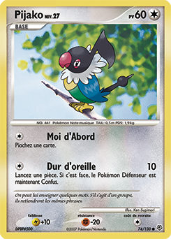 Carte Pokémon Pijako 74/130 de la série Diamant & Perle en vente au meilleur prix