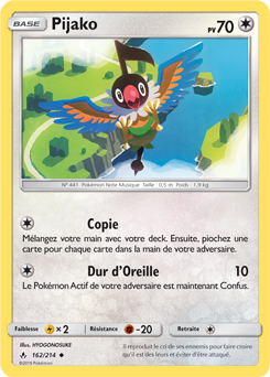 Carte Pokémon Pijako 162/214 de la série Alliance Infallible en vente au meilleur prix