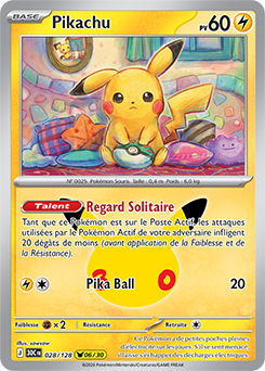 Carte Pokémon Pikachu rares Pikachu 028/128 de la série 30e Anniversaire