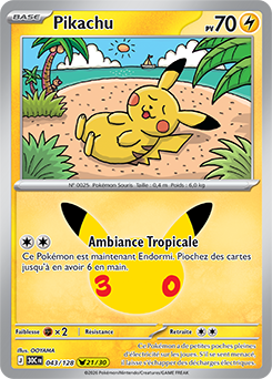 Carte Pokémon Pikachu rares Pikachu 043/128 de la série 30e Anniversaire