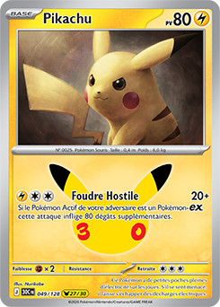 Carte Pokémon Pikachu rares Pikachu 049/128 de la série 30e Anniversaire