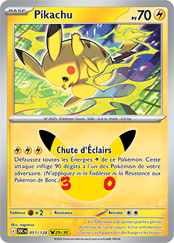 Carte Pokémon Pikachu rares Pikachu 051/128 de la série 30e Anniversaire