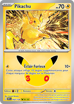 Carte Pokémon Pikachu rares Pikachu 052/128 de la série 30e Anniversaire