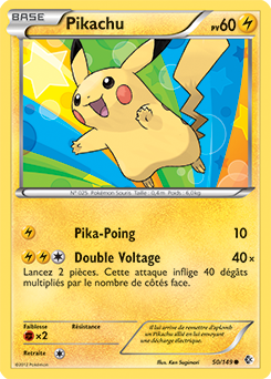 Carte Pokémon Commune Pikachu 50/149 de la série Frantières Franchies