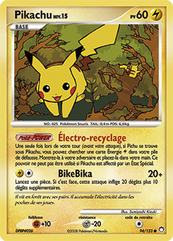 Carte Pokémon Commune Pikachu 94/123 de la série Trésors Mystérieux