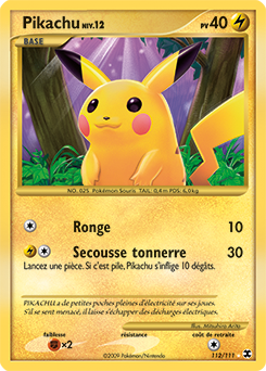 Carte Pokémon Holographique Secrète Pikachu 112/111 de la série Rivaux Émergents