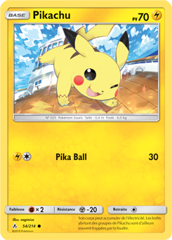 Carte Pokémon Commune Pikachu 54/214 de la série Alliance Infallible