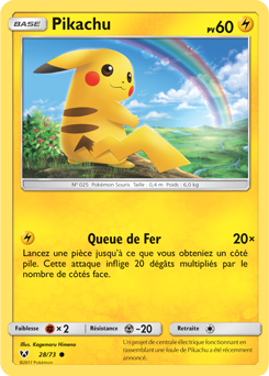 Carte Pokémon Pikachu 28/73 de la série Légendes Brillantes en vente au meilleur prix