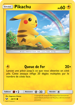 Carte Pokémon Commune Pikachu 28/73 de la série Légendes Brillantes