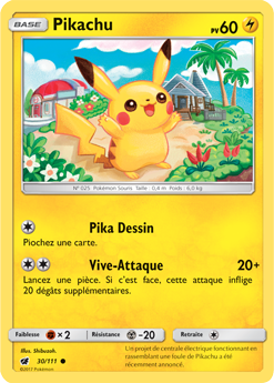 Carte Pokémon Pikachu 30/111 de la série Invasion Carmin en vente au meilleur prix