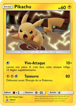 Carte Pokémon Promo Pikachu SM227 de la série Promos Soleil et Lune