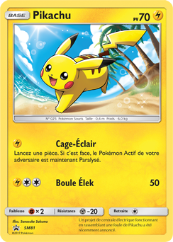 Carte Pokémon Promo Pikachu SM81 de la série Promos Soleil et Lune