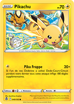 Carte Pokémon Pikachu 049/195 de la série Tempête Argentée en vente au meilleur prix