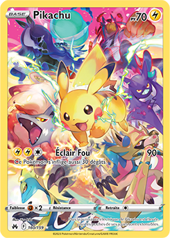 Carte Pokémon Secrète Full Art Pikachu 160/159 de la série Zénith Suprême