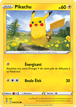 Carte Pokémon Communes Pikachu 49/203 de la série Évolution Céleste