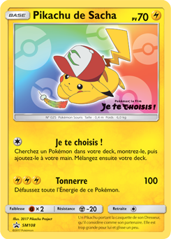 Carte Pokémon Pikachu de Sacha SM108 de la série Promos Soleil et Lune en vente au meilleur prix