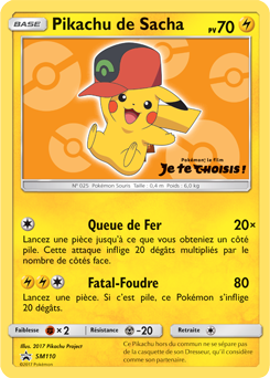 Carte Pokémon Pikachu de Sacha SM110 de la série Promos Soleil et Lune en vente au meilleur prix