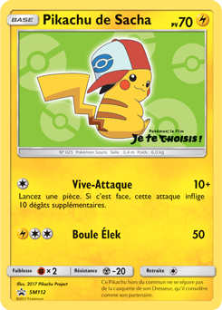 Carte Pokémon Pikachu de Sacha SM112 de la série Promos Soleil et Lune en vente au meilleur prix